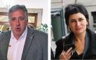 Joseba Asiron -izda.-, y Laura Aznal -dhca.-, los nuevos candidatos por EH Bildu