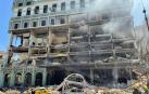 Aspecto del hotel Saratoga tras la fuerte explosión