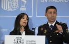 La delegada del Gobierno en Madrid, Mercedes González, da una rueda de prensa en presencia del jefe Superior de Policía, Manuel Soto, este miércoles en Madrid