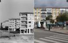 Imágenes de la calle San Cristóbal de la Txantrea en 1970 y 2022