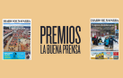 Montaje fotográfico del cartel del concurso junto con dos portadas galardonadas de DN