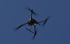 Uno de los drones de la Policía Foral sobrevuela una manifestación, el pasado 1 de mayo en Pamplona