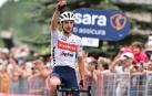 Giulio Ciccone celebra su triunfo en la decimoquinta etapa del Giro de Italia