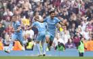 El centrocampista español Rodri celebra uno de los goles de la remontada del Manchester City