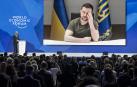 Volodymyr Zelenski, durante su discurso en el inicio del Foro de Davos