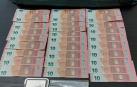 Billetes falsificados encontrados al detenido en Corella