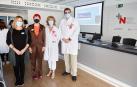 De izda. a dcha.: Ana Mateo, jefa de área de Enfermería de Desarrollo en Cuidados e Innovación y responsable del programa CCEC/BPSO en el HUN; Santos Induráin, consejera de Salud; Marta Ancín, directora de Cuidados Sanitarios del HUN; Alfredo Martínez, director gerente del HUN