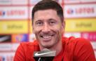El delantero del Bayern de Múnich Robert Lewandowski, en la rueda de prensa con su selección en Varsovia