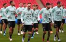 Argentina, con Messi al frente, antes de jugar en Wembley