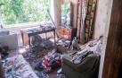 Estado de una vivienda tras el impacto un misil ruso, en la localidad de Shevchenko