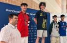 Rubén Vicente Fernández, de rojo, plata en taekwondo