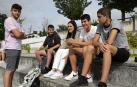 e izquierda a derecha, Ibon Loste Berrocal, Roberto Mauleón Aramendía, Alba Suberviola García, Gonzalo Sainz Ruiz y Aritz Iriarte Rosón, del IES Tierra Estella