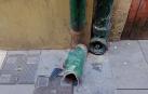 Destrozos en la calle San Gregorio de Pamplona
