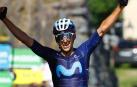 Carlos Verona celebra su victoria en Vaujany