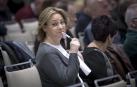 Eva Blanco, durante una asamblea de Osasuna, en 2017.