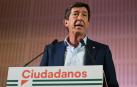 El candidato de Cs a la Presidencia de la Junta, Juan Marín, este domingo en su análisis de los resultados de las elecciones andaluzas