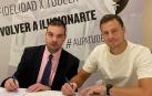 Ramón Lázaro, presidente del Tudelano, y Oriol Riera confían en reflotar al club ribero.