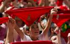 Chupinazo de San Fermín en la Plaza Consistorial de Pamplona