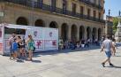 Punto de información sobre agresiones sexistas habilitado por el Ayuntamiento de Pamplona en la Plaza del Castillo