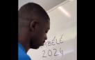 Ousmane Dembélé durante el vídeo de su renovación con el Barça