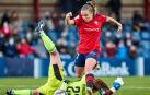 María Blanco, en un partido el pasado abril en Tajonar frente al DUX Logroño