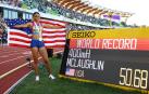 La medalla de oro en 400 metros vallas, la norteamericana Sydney McLaughlin