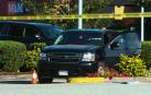 Un coche con agujeros de bala en el parabrisas en Vancouver