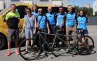 Biktor Andueza, Begoña Quintana, Miguel Ochoa, Esteban Ramírez, Jorge Orejón, Iñaki Hernández, Richard Sánchez y Fina Guimarae, este sábado en el Navarra Arena