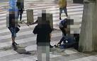 Momento de la detención de los tres hombres en Tudela