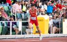 Asier Martínez, en la meta al ser tercero en el Mundial de Eugene.