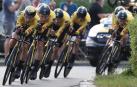 Los cilcistas del Jumbo Visna durante la primera etapa de la Vuelta a España 2022 en Utrecht