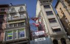 Parcela apuntalada en la que se levantará el nuevo edificio