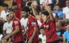 El delantero surcoreano del Mallorca Kang-In Lee celebra su gol, el segundo gol de su equipo ante el Rayo Vallecano