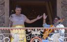 Juana 'la del Pipa' y Manuel Parrilla, en el balcón del Ayuntamiento