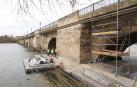 El puente de Tudela, durante las obras