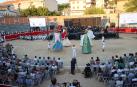 Baile de los gigantes de Sangüesa al son de banda y gaiteros, este sábado en la plaza de toros