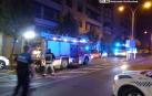 Bomberos y Policía Municipal, en el lugar del incendio de un décimo piso en Tudela