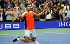Alcaraz celebra su victoria ante Sinner en el US Open
