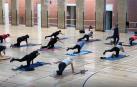 Una clase de yoga en Pamplona