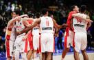 Los jugadores de la selección española celebran el triunfo ante Lituania en el Eurobasket 2022