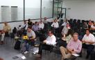 Miembros de la Mesa Eléctrica de la Movilidad, este viernes, en una jornada celebrada en Civivox Iturrama