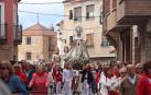 Instante de la procesión de la Virgen de la Merced celebrada este sábado por el casco histórico de Corella.