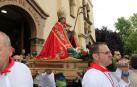 Fotos del recorrido de los gigantes por el Casco Antiguo de Pamplona en el último día de San Fermín Txikito 2022.