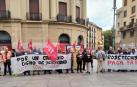 Los trabajadores de Prosetecnisa, concentrados frente al Parlamento de Navarra