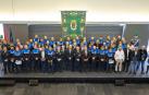 Fotos del acto de la Policía Municipal de Pamplona en honor a su patrón San Miguel. /