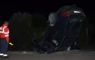 Estado en el que quedó un vehículo accidentado en Cascante el fin de semana. El conductor, imputado por alcoholemia, resultó herido