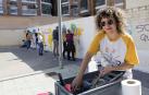 La artista zaragozana Arantxa Recio ‘Harsa’, en el pasaje del Regio