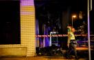 Zona afectada del edificio donde ha ocurrido la explosión, en Alcorcón