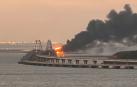 Vista del puente de Kerch tras la explosión