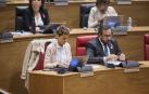 María Chivite y Javier Remírez, este jueves en el Parlamento de Navarra